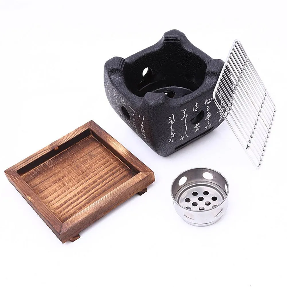 Barbecue Grill Alcohol Stove BBQ Grill Portable Charcoal Smoker Grill for Outdoor Family Cooking Camping Hiking Picnic, photo 3 of 9