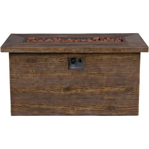 Merida 48 in. Rectangular Outdoor Fire Pit Table - Brown