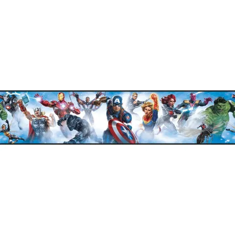 Marvel Avengers Peel & Stick Wallpaper Border Removable Kids Room Wall Decor - 15 feet long