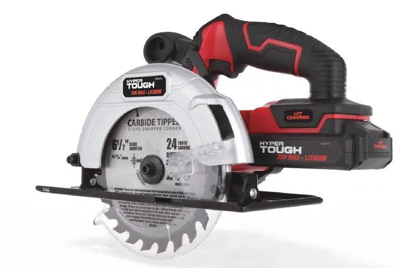Hyper Tough 20V MAX Lithium-ion Cordless 6-1/2 inch Circular Saw with 1.5Ah Lithium-ion Battery, Charger, Blade & Rip Fence, photo 3 of 8