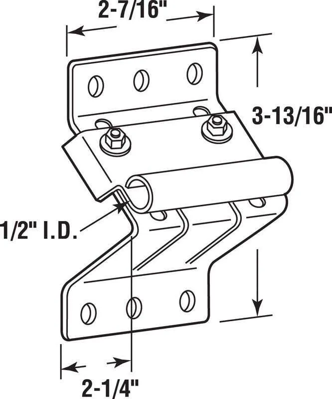 Prime-Line 2-7/16 in. W X 3-3/16 in. L Steel Top Roller Fixture, photo 2 of 2