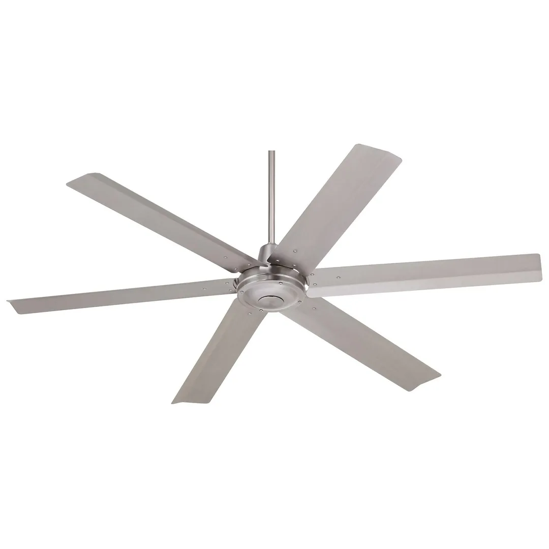 Casa Vieja 60" Casa Vieja Modern Industrial Outdoor Ceiling Fan with Remote Brushed Steel Damp Rated for Patio Porch, photo 4 of 7