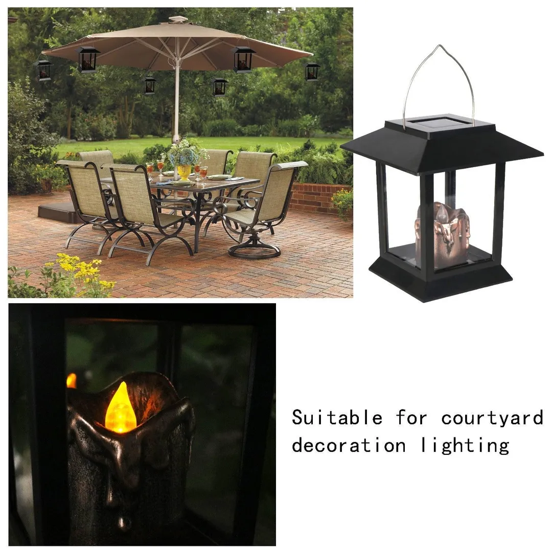 Novashion 6 Pack Solar lights & Solar Lantern Outdoor Hanging Lanterns Lighting, Solar Powered Waterproof Umbrella LED Flame Lights for Garden Patio Pathway Deck Yard, photo 4 of 10