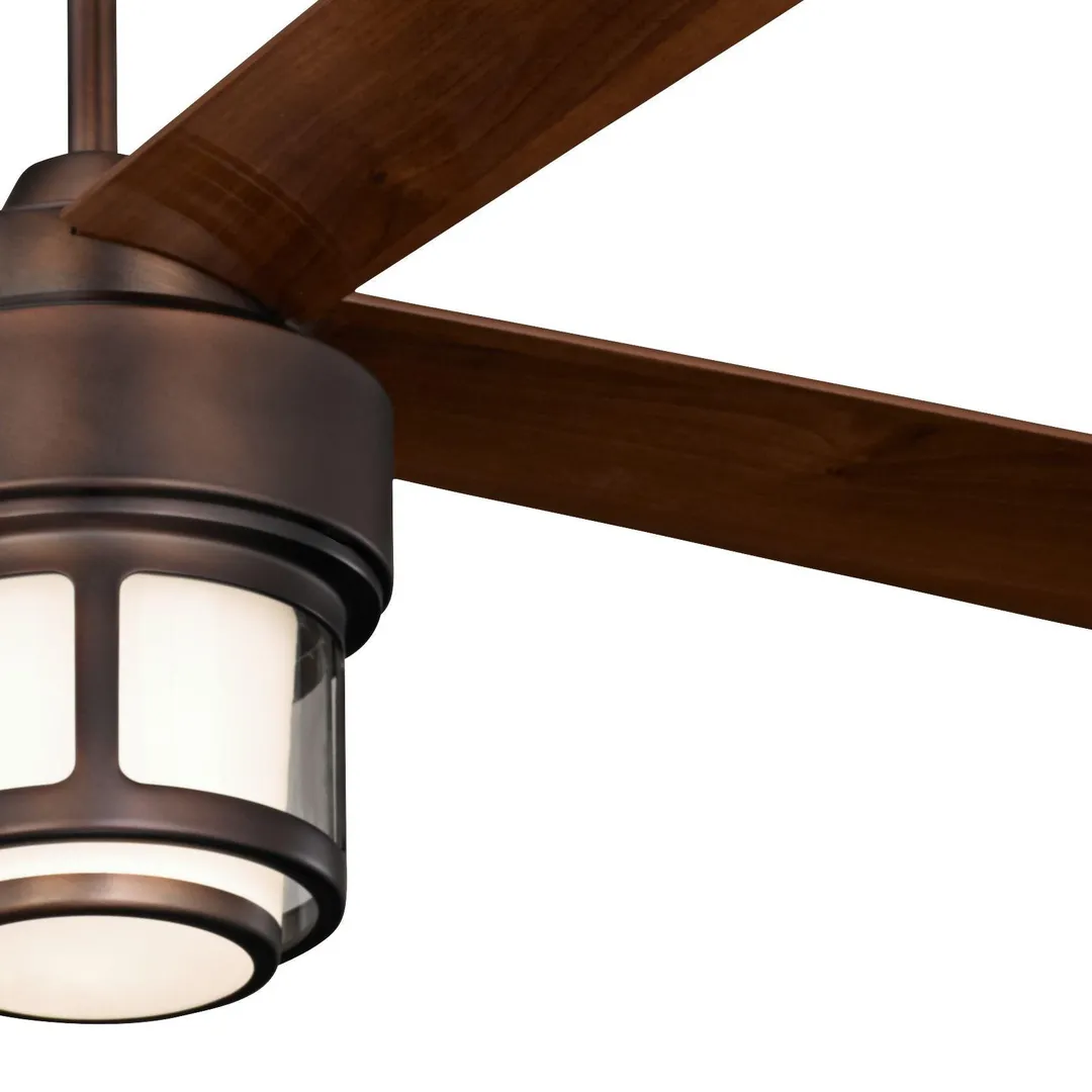 Casa Vieja 52" Casa Vieja Mission Outdoor Ceiling Fan with Light LED Remote Control Oil Brushed Bronze Damp Rated for Patio Porch, photo 3 of 6