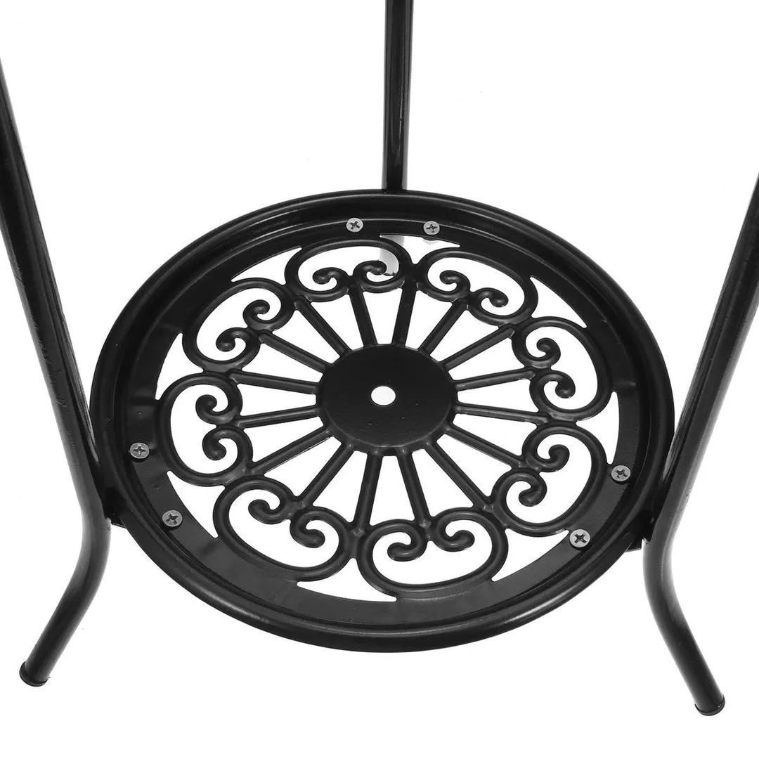 2-Tier Elegant Metal Plant Stand Shelf Flower Pot Rack Holder Indoor Outdoor Black White, photo 5 of 7