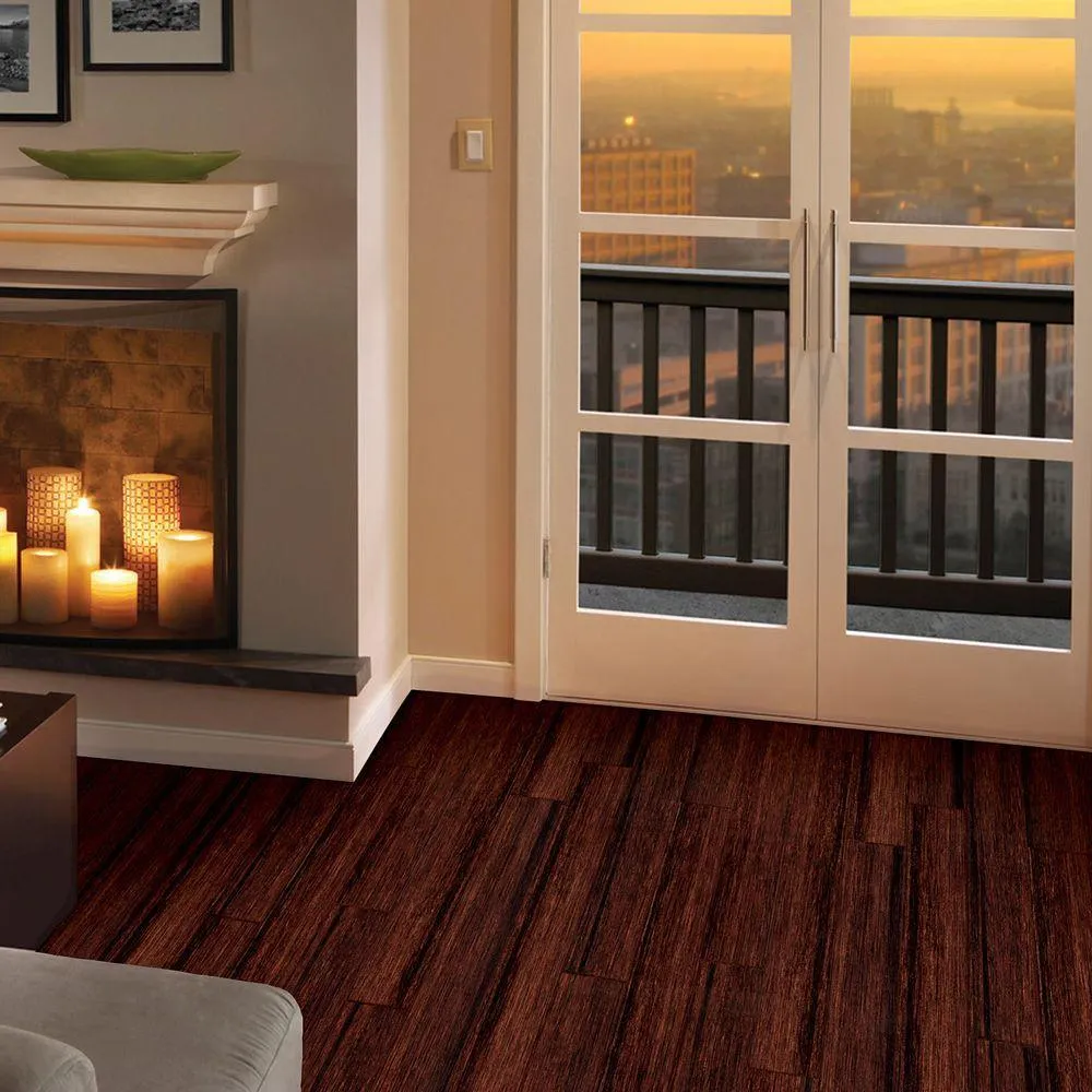 Home Legend Strand Woven Cherry Sangria 3/8 in. T x 5-1/8 in. W x 36 in. Length Click Lock Bamboo Flooring (25.625 sq. ft. / case), photo 2 of 7