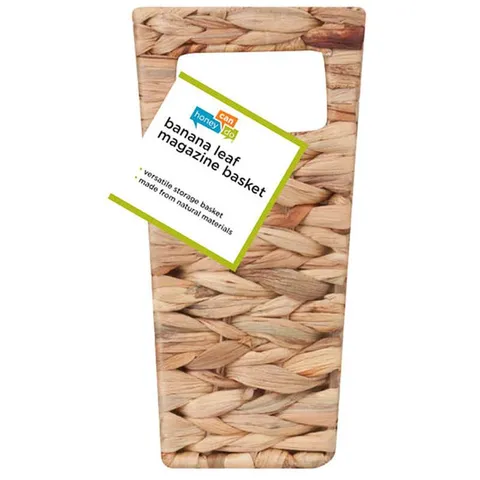 Honey-Can-Do Banana Leaf 15-1/2 in long · 5 in wide · 10 in high Brown/Natural Magazine Basket