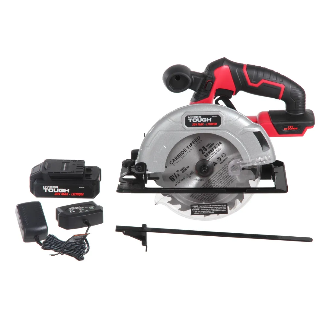Hyper Tough 20V MAX Lithium-ion Cordless 6-1/2 inch Circular Saw with 1.5Ah Lithium-ion Battery, Charger, Blade & Rip Fence, photo 2 of 8