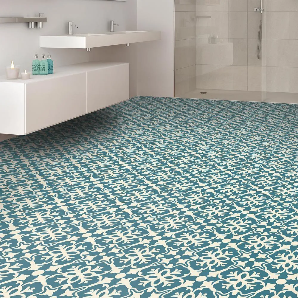 IVC Brooklyn Teal Residential Vinyl Sheet, Sold by 13.2 ft. Wide x Custom Length, photo 2 of 8