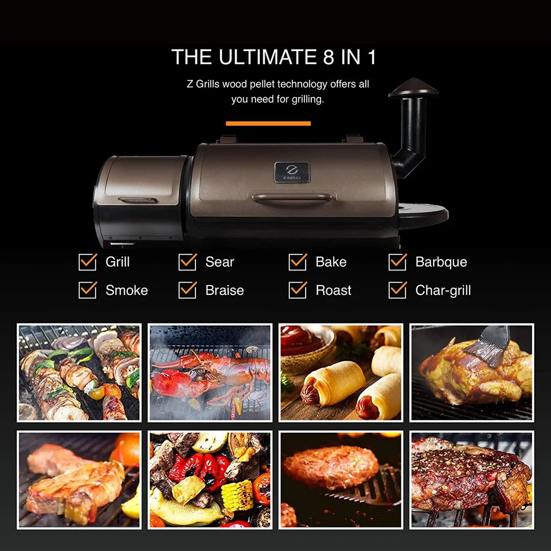 Z Grills ZPG-450A Upgrade Model Wood Pellet Grill & Smoker, 8 in 1 BBQ Grill Auto Temperature Control, 450 sq Inch Deal, Bronze & Black Cover Included, photo 3 of 11