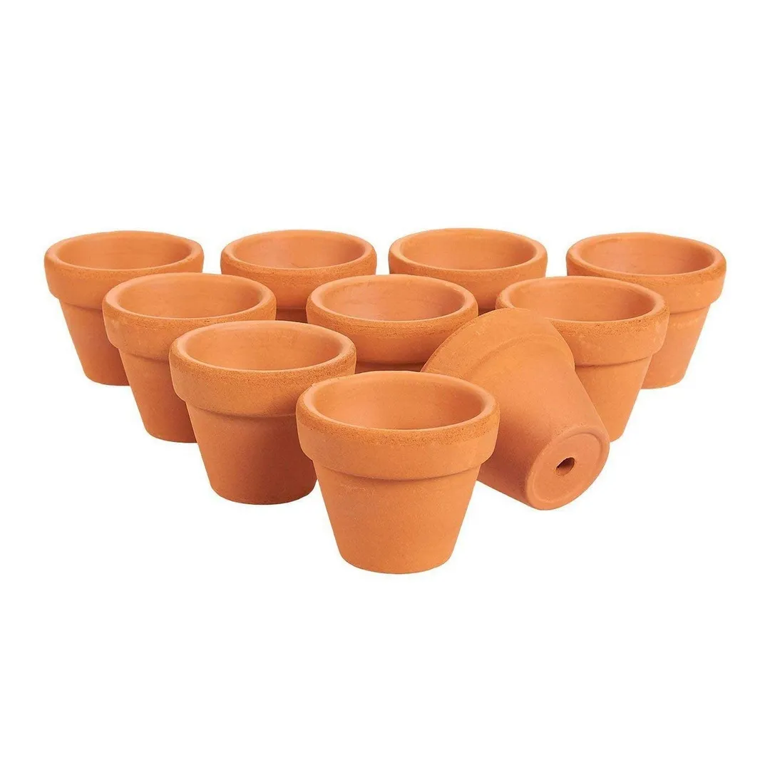 10-Pack 1.5" Terra Cotta Pots, Mini Small Terracotta Flower Clay Pots Planters for Plants, Ceramic Pottery Nursery Indoor Outdoor Garden Gardening for Cacti and Succulent, Brown, 1.5 inches, photo 4 of 6