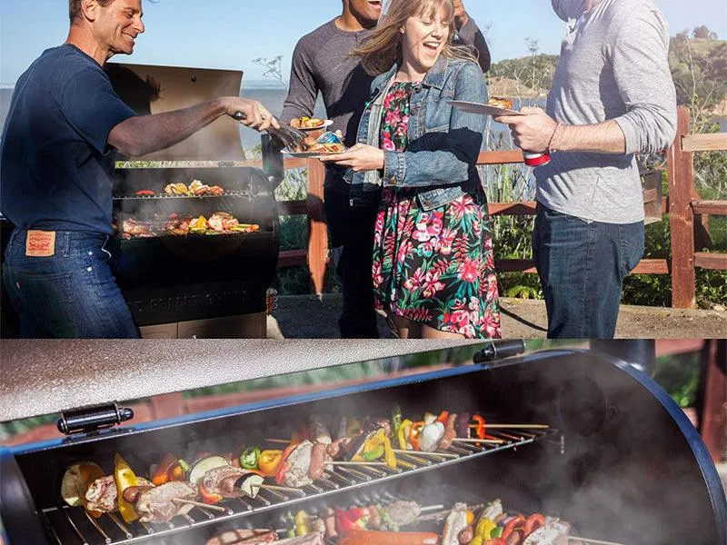 Portable Party Wood Pellet BBQ Grill & Smoker 450 Cooking Area 8-in-1 Grill, photo 4 of 8