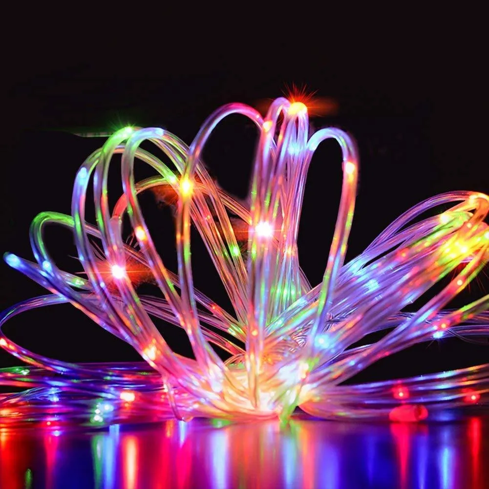 Outerdo 50 LED Waterproof Solar Rope Tube Lights,22Ft （7m）Led String Strip Decorative Christmas Wedding Party Garden Outdoor Light Lamp  For  Wedding, Patio, Garden, Christmas Decor,7 Colo, photo 18 of 18