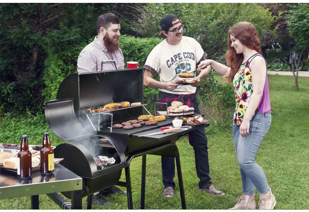 Royal Gourmet 30" BBQ Charcoal Grill and Offset Smoker | 800 Square Inch cooking surface, Outdoor for Camping | Black, CC1830S model, photo 3 of 3