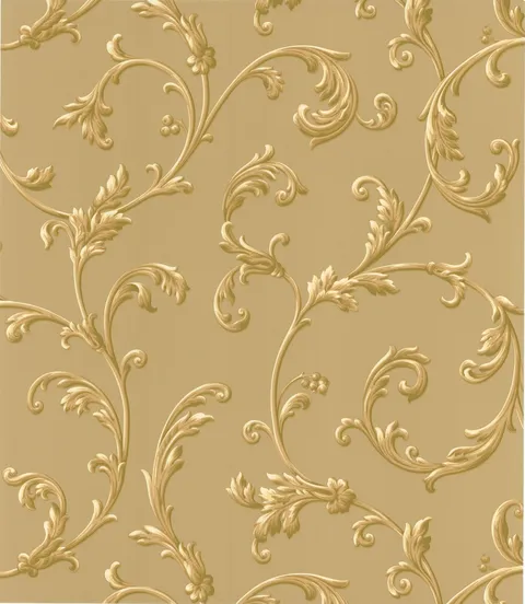 Sylvia Gold Ornate Scroll Wallpaper