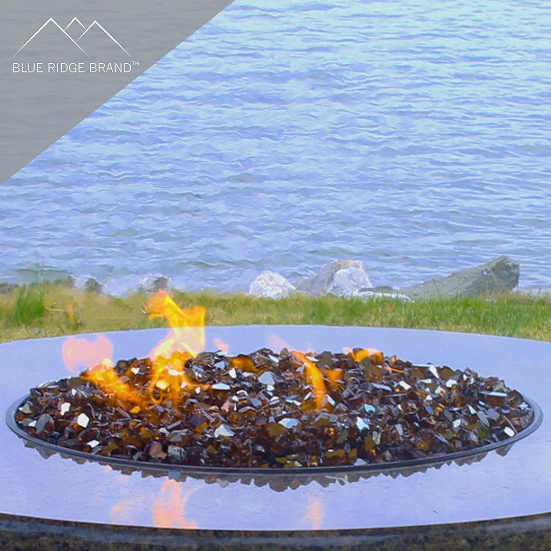 Blue Ridge Brand Fire Pit Glass - Copper Reflective Fire Glass 1/2" - Reflective Fire Pit Glass Rocks - Blue Ridge Brand™ Reflective Glass for Fireplace and Landscaping 3, 5, 10, 20, 50 Pounds, photo 4 of 6