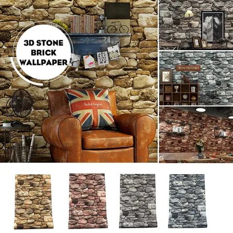 Wall Décor Wallpaper Hadrian Stone Wall Peel & Stick Wallpaper Waterproof for Home Design and Room Decoration