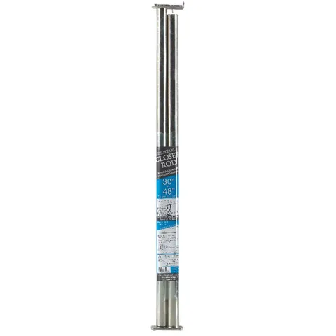 Pro 48 in long · 1 in deep Adjustable Platinum Steel Closet Rod