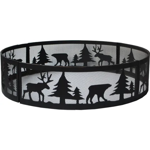 36 inch Wood Burning Wildlife Fire Ring, Antique Bronze