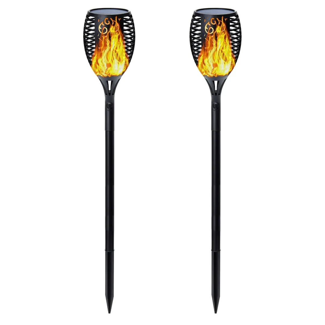 YouLoveIt 2/4pcs 96 LED Solar Torch Lights Flickering Flames Torches Lights Landscape Garden Pathway Light Flames Torches Lights Landscape Lighting for Garden Patio Deck Yard Driveway, photo 4 of 8
