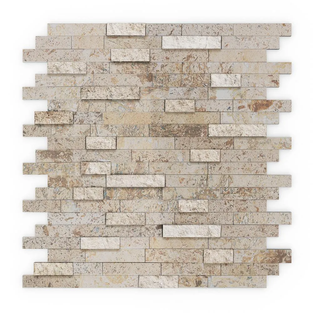 Inoxia SpeedTiles Bengal Brown 11.77 in. x 11.57 in. x 8 mm Stone Self-Adhesive Wall Mosaic Tile (11.4 sq. ft. / case), photo 15 of 23