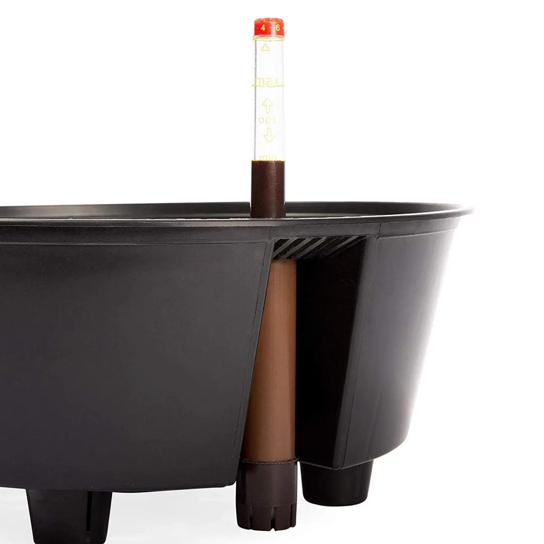 10" Self Watering Pot Planter for Indoor and Outdoor Plants Flowers African Violets Orchids Herbs, Black, photo 5 of 6