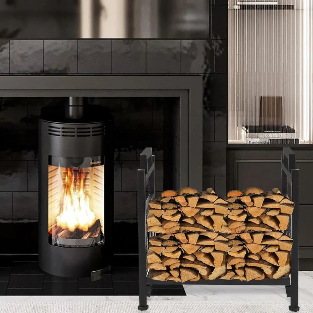 Zimtown Firewood Holder, Wrought Iron Wood Lumber Storage Holder for Fireplace, Heavy Duty Log Storage Bin for Firepit Stove Accessories, photo 5 of 7