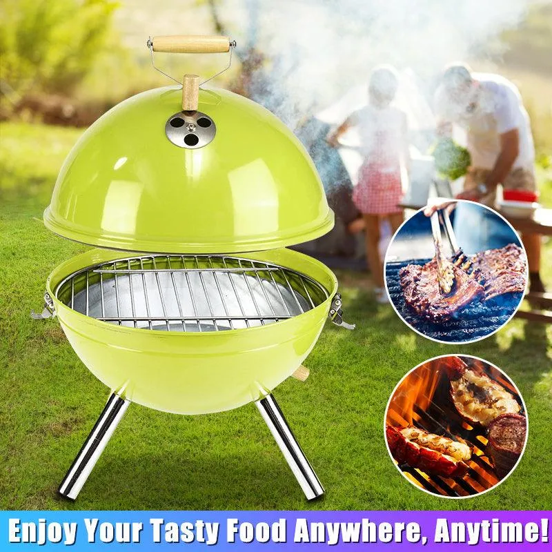 12X17 Inch Portable Charcoal Grill BBQ Grill Kettle Charcoal Barbecue Grill and Smoker Tailgating Small Outdoor Grills Round Standing Camping Grilling Heat Control Steel(Dia. 12"), photo 2 of 9