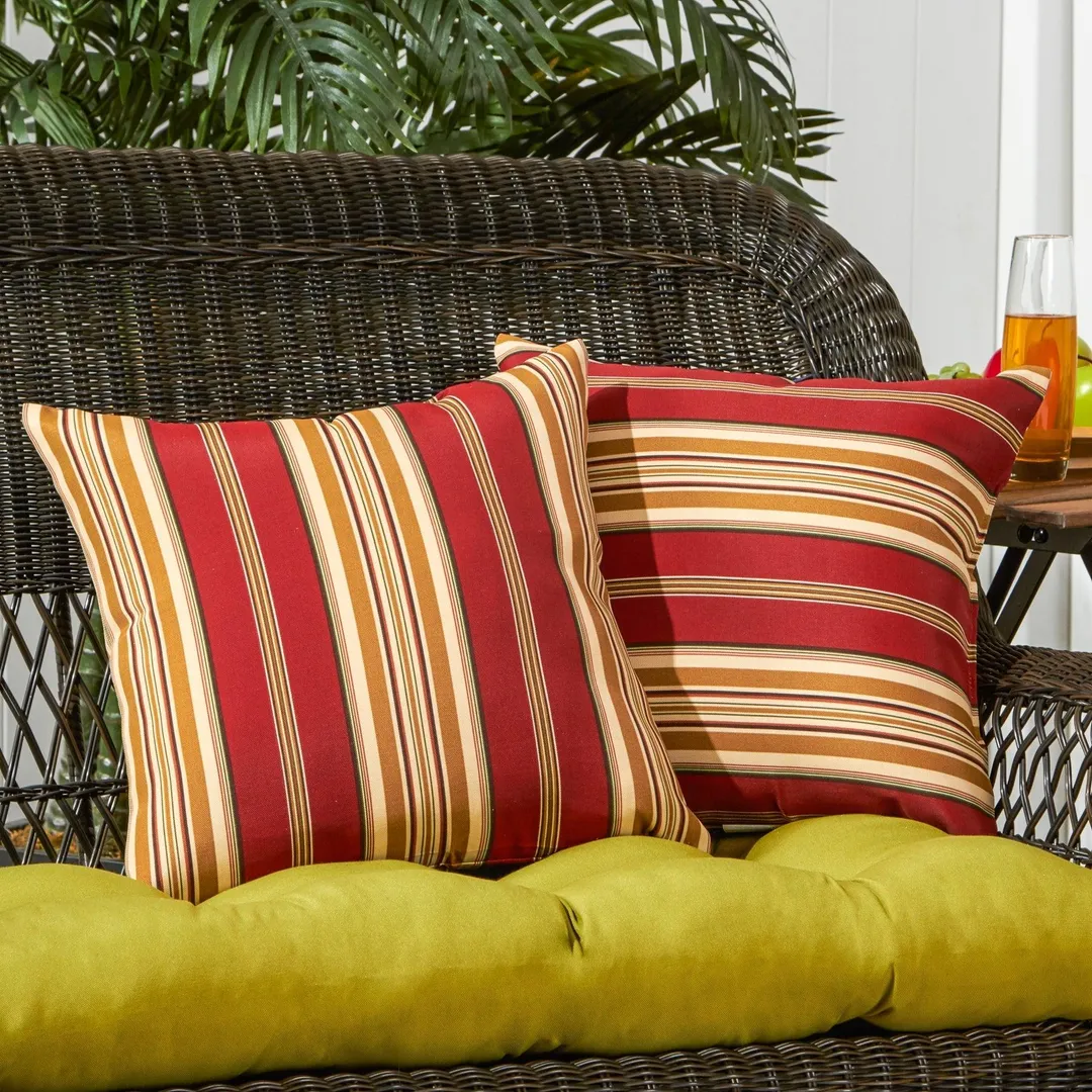 Roma Stripe 17 x 17 in. Outdoor Accent Pillow, Set of 2, photo 2 of 5