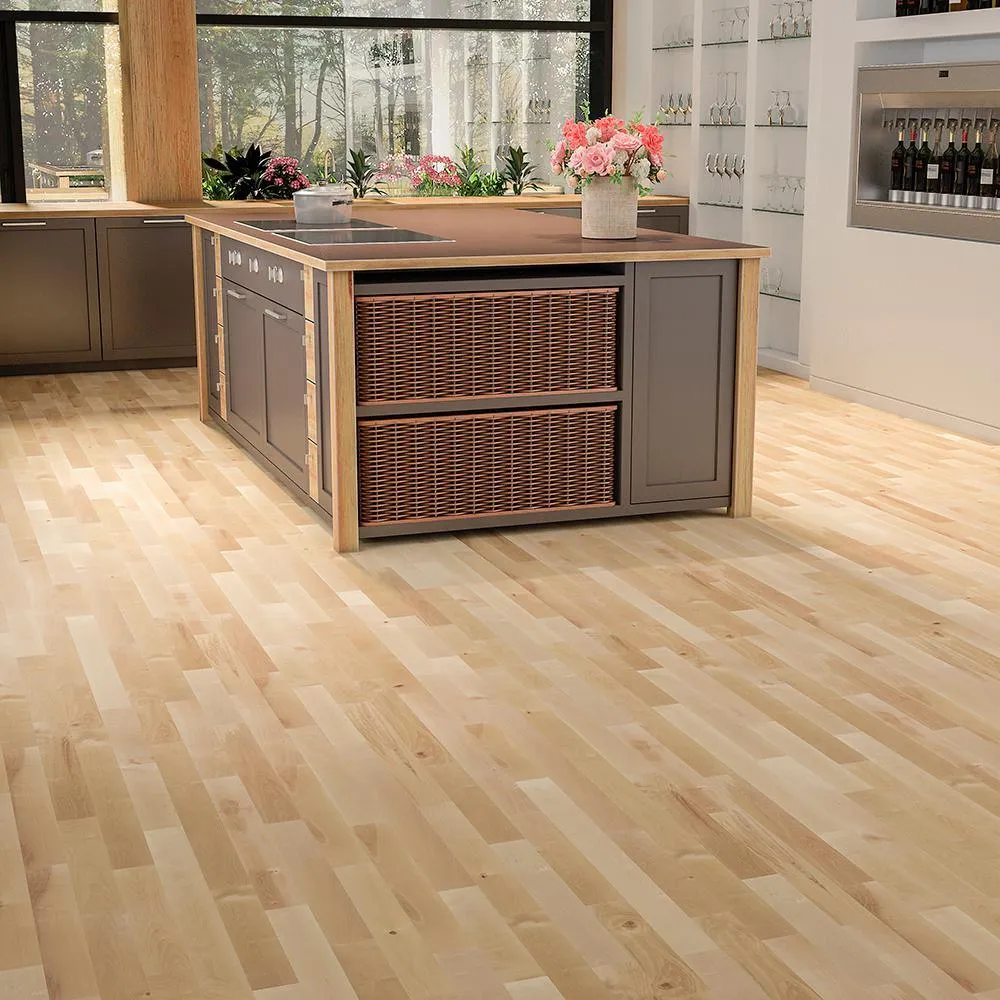 MONO SERRA Canadian Northern Birch Natural 3/4 in. x 3-1/4 in. Wide x Varying Length Solid Hardwood Flooring (20 sq. ft. / case), photo 2 of 12