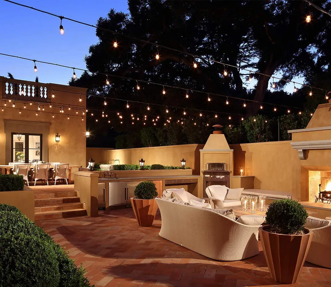 TORCHSTAR 50ft LED Outdoor String Lights, Weatherproof Patio String Light for Party, Restaurant, Garden, Patio Lights, 15 Sockets, 16 Bulbs Included, photo 5 of 9