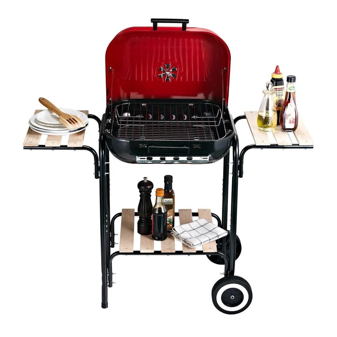 Outsunny 19” Steel Porcelain Portable Outdoor Charcoal Barbecue Grill, photo 6 of 11