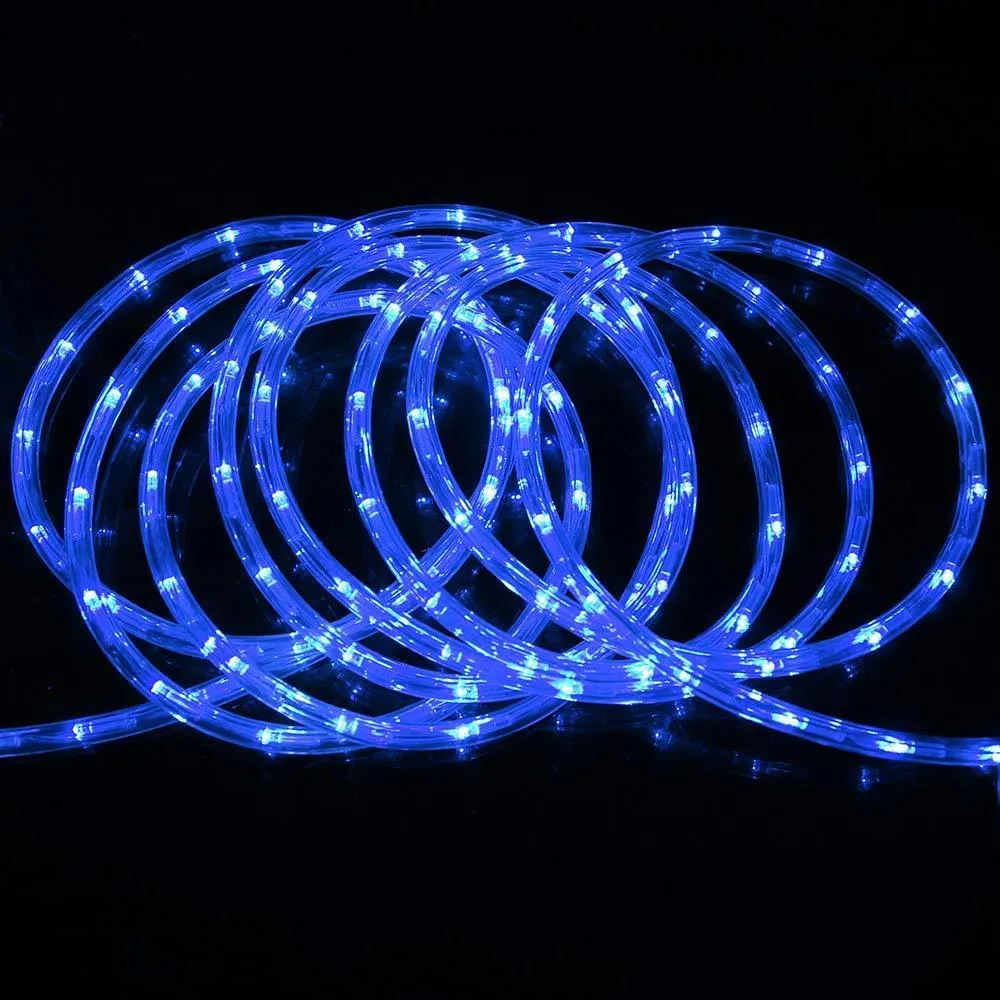 Ainfox 110V 100 Ft. 2 WireLed Rope Lights Strip Waterproof Indoor Outdoor Use for Backyard Party Christmas Thanksgiving Decoration (Blue), photo 8 of 11