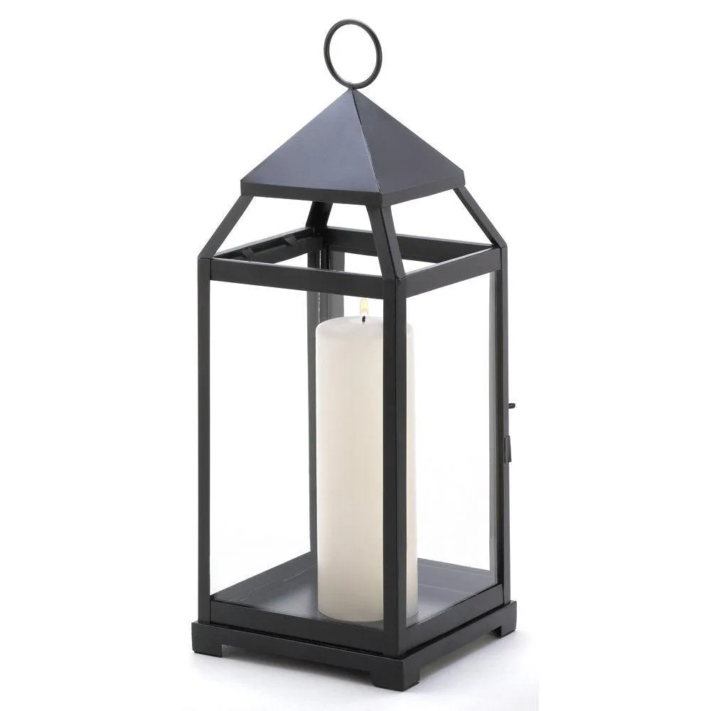 Gallery of Light Black Candle Lantern, Contemporary Decor Outdoor Lanterns For Candles - Large, photo 4 of 4