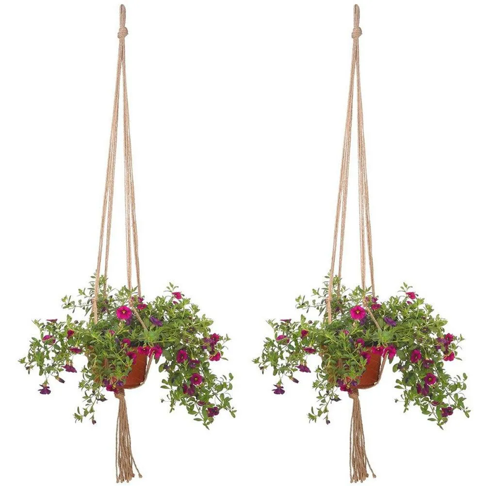 2PCS 47 Inches Plant Flower Hanger Macrame Jute for Indoor Outdoor Ceiling Deck Balcony Round and Square Pots, photo 5 of 5