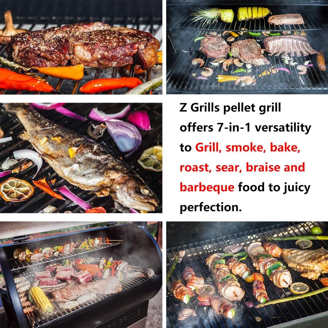 Z GRILLS ZPG-550B 2020 Upgrade Model Wood Pellet Grill & Smoker 6 in 1 BBQ Grill Auto Temperature Control, 550 sq Inch Deal, Black, photo 8 of 11