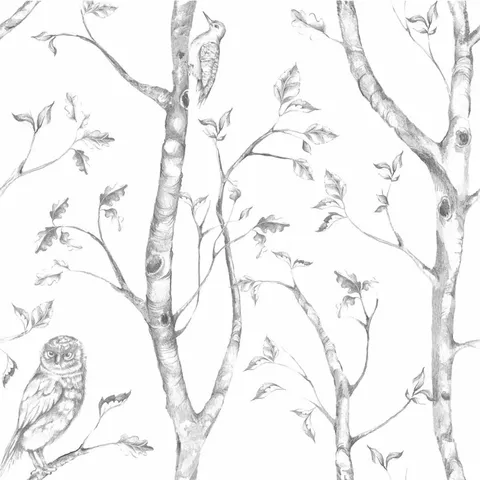 Woods Removable Peel & Stick Wallpaper, Grey