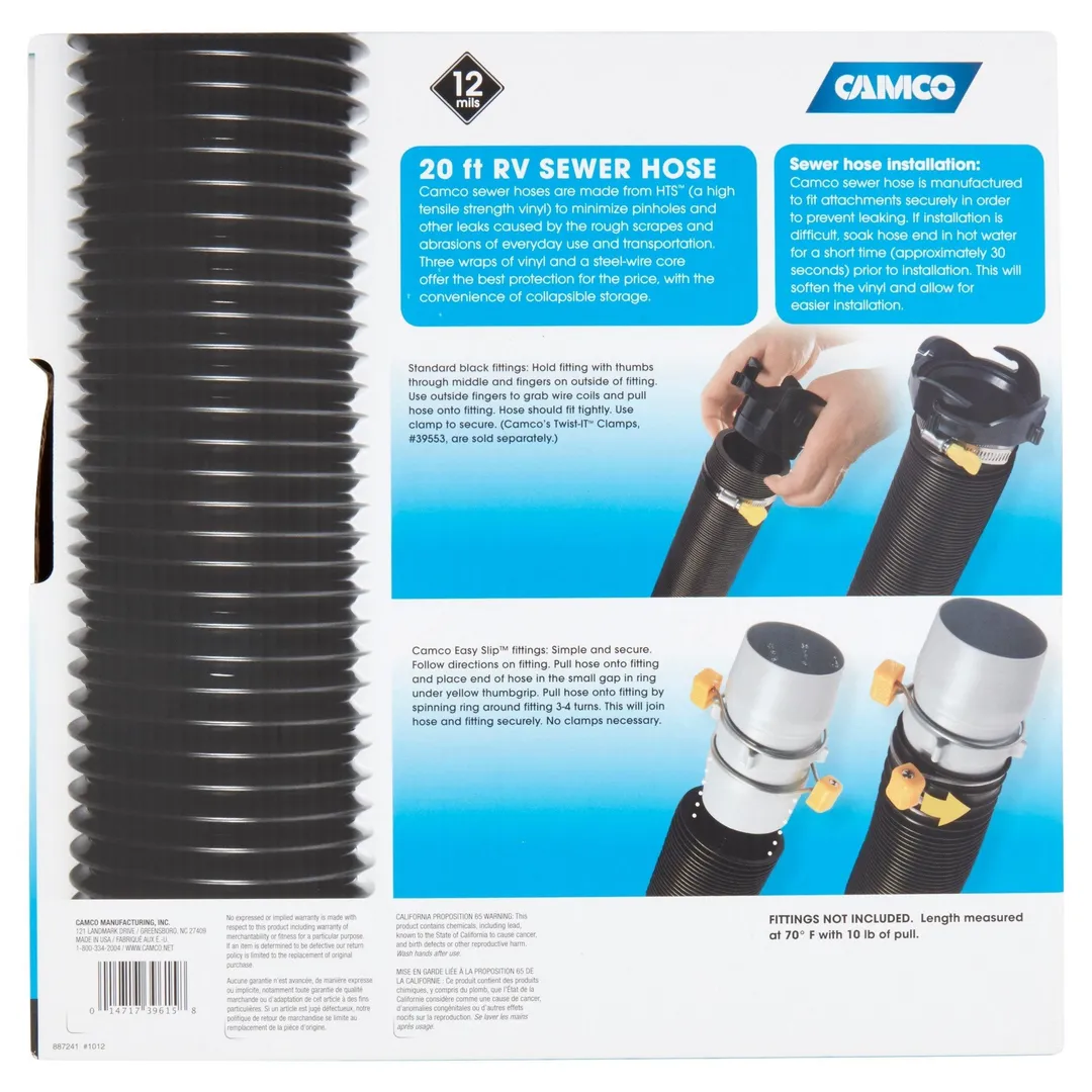 Camco 39615 Black 20 ft. RV Sewer Hose - Perfect for the Occasional RVer, photo 5 of 5