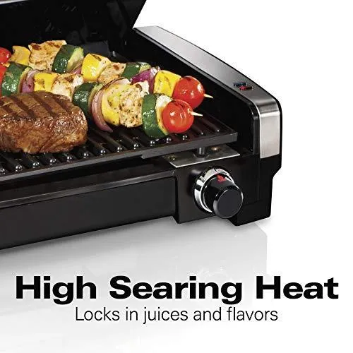 Hamilton Beach Electric Indoor Searing Grill Removable Easy-To-Clean Nonstick Plate, 6-Serving, Extra-Large Drip Tray, Stainless Steel (25360), photo 2 of 8