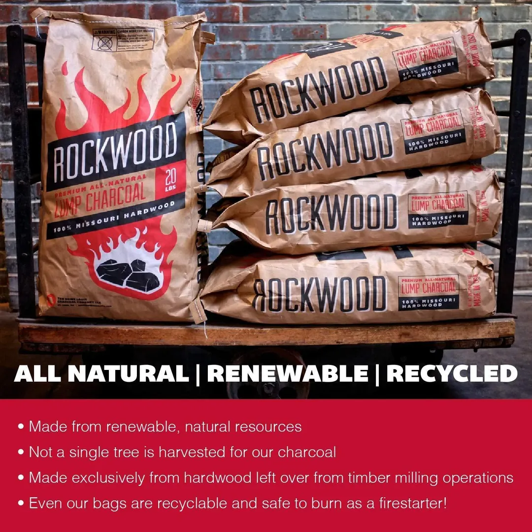 Rockwood All Natural Hardwood Grill or Smoker Lump Charcoal Mix, 20 Pound Bag, photo 3 of 6