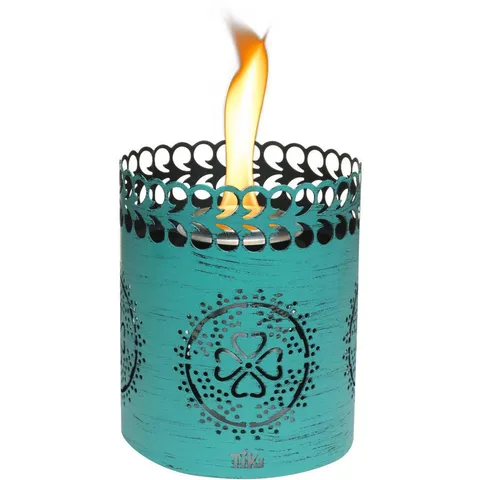 6-inch Clean Burn FlameShield Tabletop Torch Lantern Teal