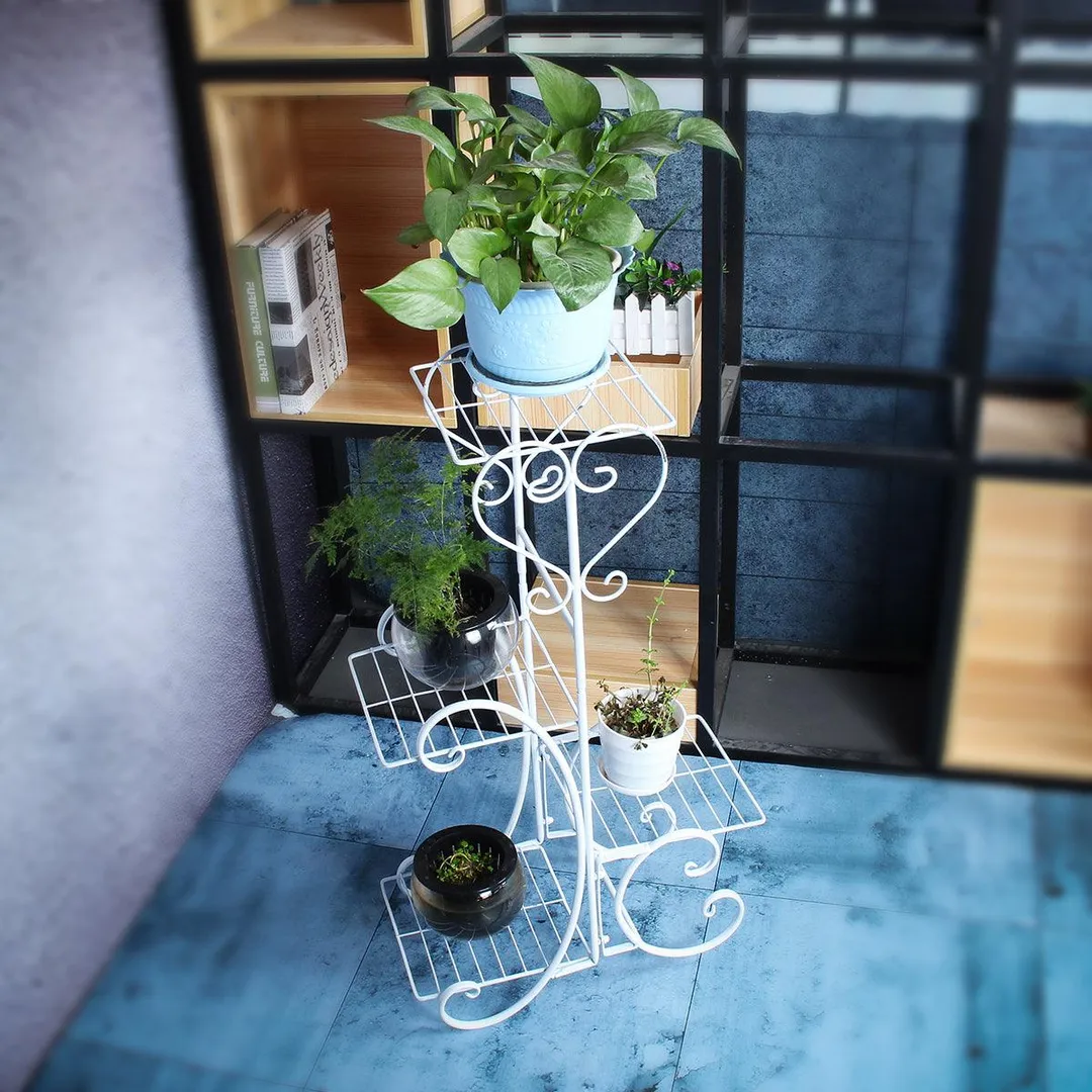 4 Tier/6 Tier Stainless Steel Flower Planter Plant Stand Garden Display Holder Shelf Rack for Home Room Ornaments Indoor Outdoor Patio, photo 3 of 9
