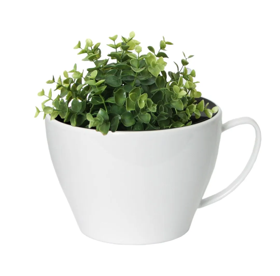 Algreen Modena Cappuccino Planter, 7-In Cup Planter, Glossy White, photo 3 of 3