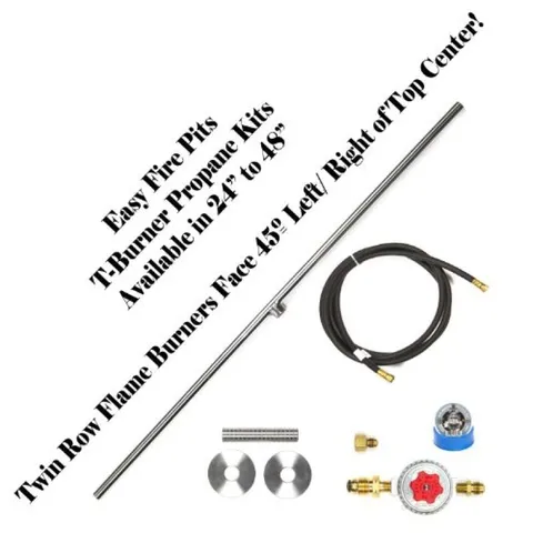 T36CK: Ultra Low Profile DIY 36" T-Burner Complete BASIC Fire Table/ Fire Feature Kit 316 Stainless