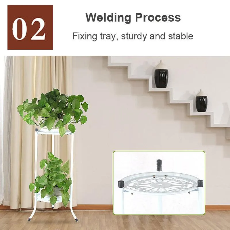 2-Tier Iron Potted Plant Stands Flower Pot Holder Rack,Garden & Home, photo 6 of 8