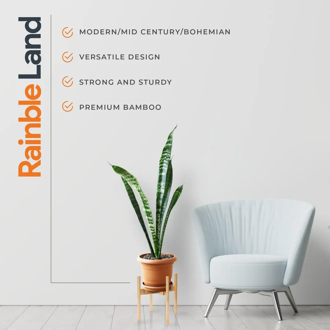 RainbleLand Indoor Plant Stand - Adjustable Tall Plant Stand - Indoor Planter Stand - Mid Century Modern Plant Stands Indoor, photo 6 of 6