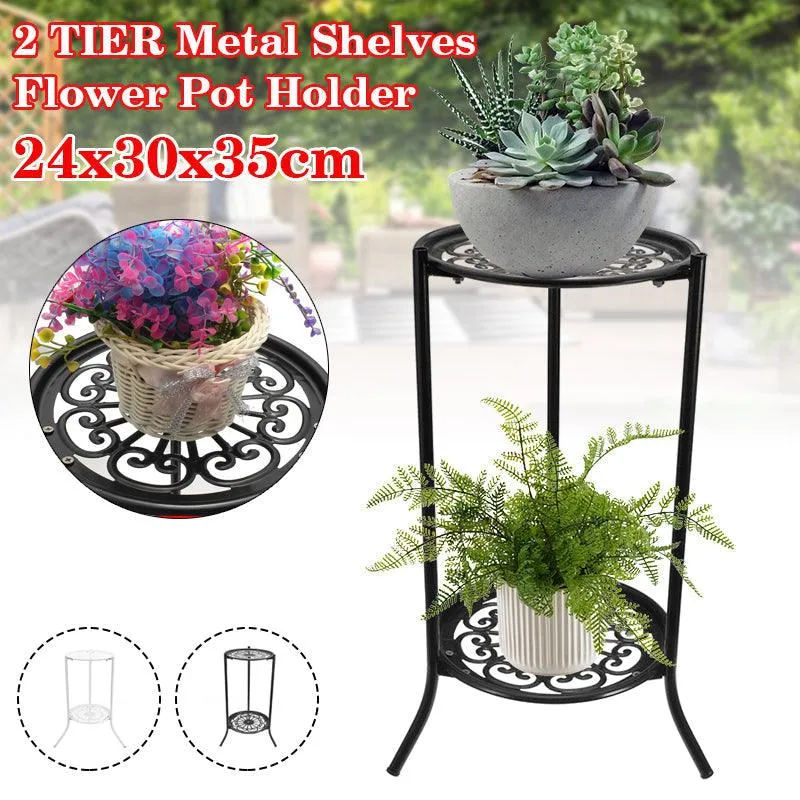 2-Tier Iron Potted Plant Stands Flower Pot Holder Rack,Garden & Home, photo 3 of 8