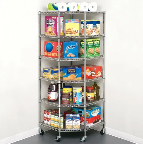 6 Tire Heavy Duty Wire Steel Corner Shelf Garage Storage Rack
