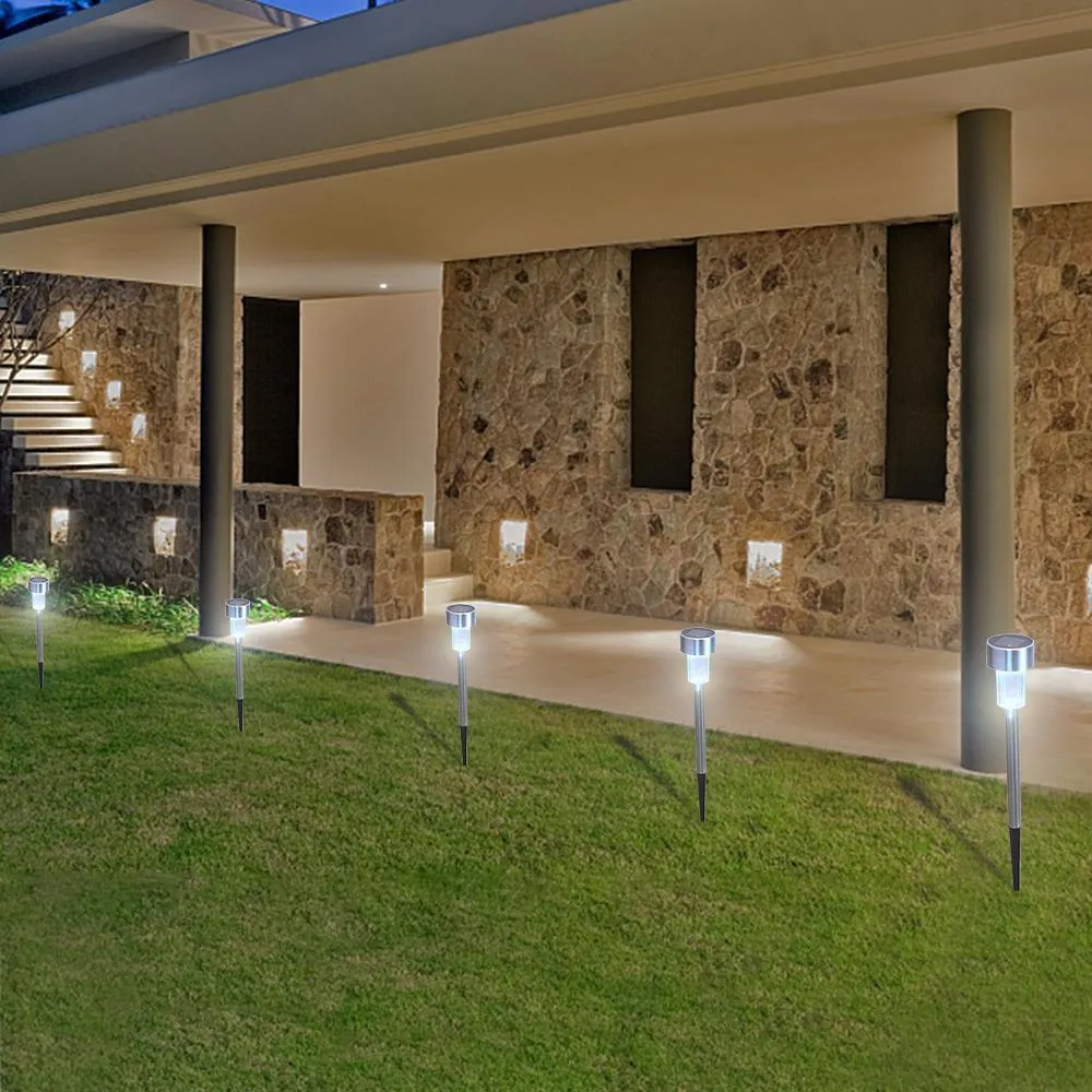 Zimtown 24pcs 5W Garden High Brightness Solar Power LED Lawn Lamps with Lampshades Stailess Steel, photo 7 of 15