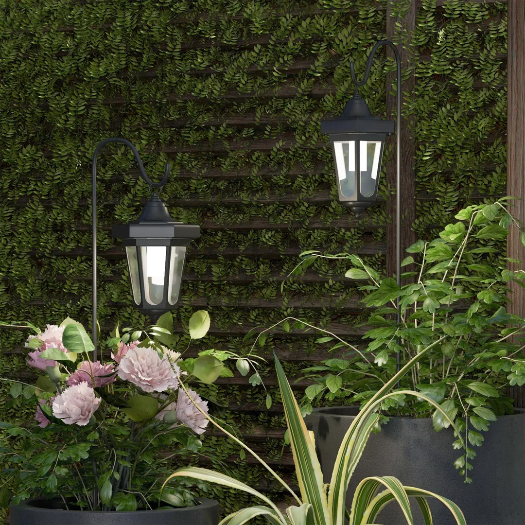 Pure Garden 32" Solar Powered Hanging Coach Lanterns LED Lights by Pure Garden, Set of 2, photo 8 of 8